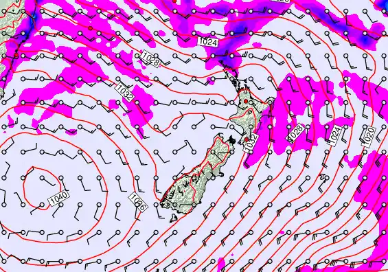 New Zealand forecast chart for Wednesday, May 13th, 2026 at 12:00 PM