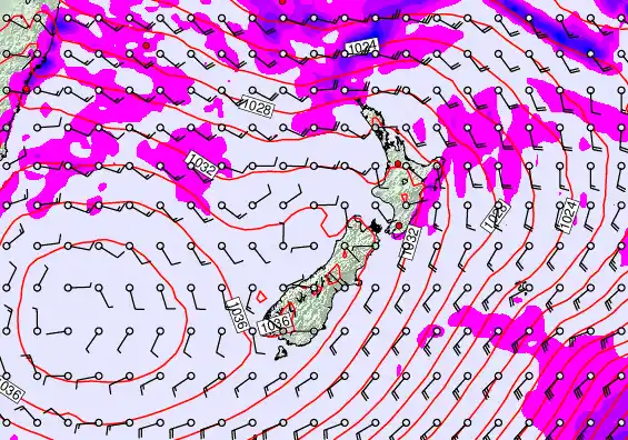 New Zealand forecast chart for Wednesday, May 13th, 2026 at 6:00 PM