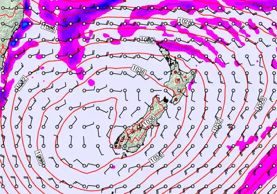 New Zealand forecast chart for Friday, May 15th, 2026 at 12:00 AM