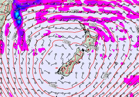 New Zealand forecast chart for Friday, May 15th, 2026 at 6:00 PM