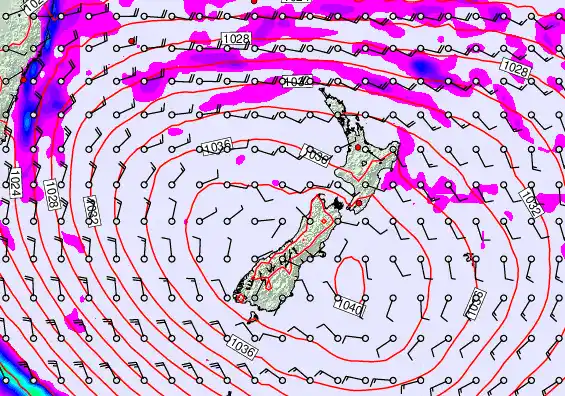 New Zealand forecast chart for Sunday, May 17th, 2026 at 12:00 AM