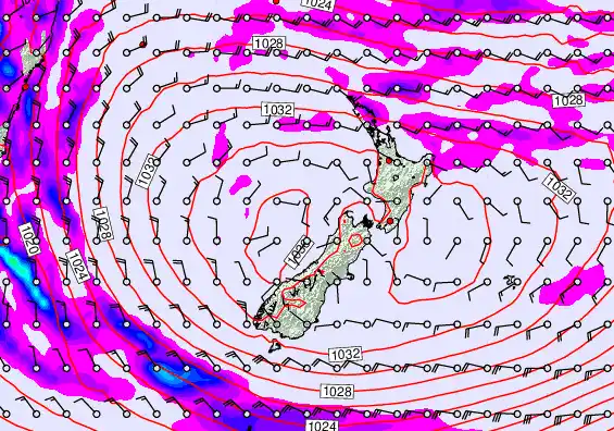 New Zealand forecast chart for Tuesday, May 19th, 2026 at 12:00 AM