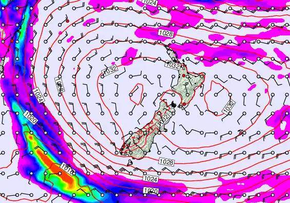 New Zealand forecast chart for Tuesday, May 19th, 2026 at 12:00 PM