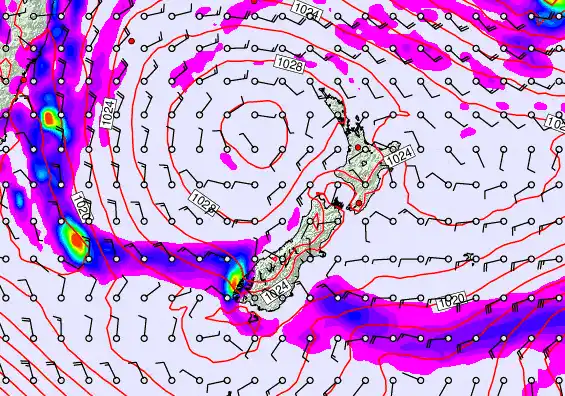 New Zealand forecast chart for Wednesday, May 20th, 2026 at 12:00 PM