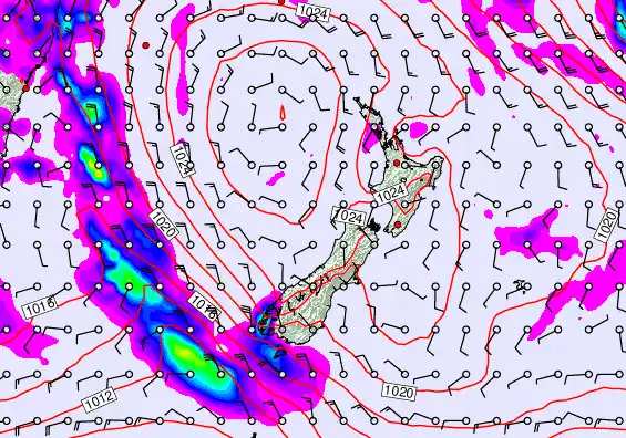 New Zealand forecast chart for Thursday, May 21st, 2026 at 6:00 AM