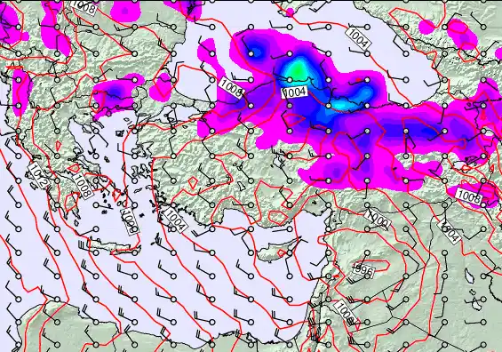 Turkey forecast chart for Monday, May 18th, 2026 at 12:00 PM
