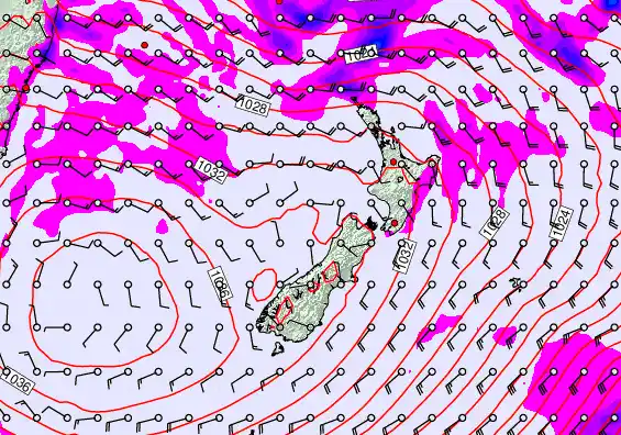 New Zealand forecast chart for Wednesday, May 13th, 2026 at 6:00 PM