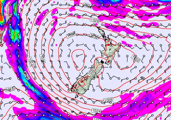 New Zealand forecast chart for Wednesday, May 20th, 2026 at 12:00 AM