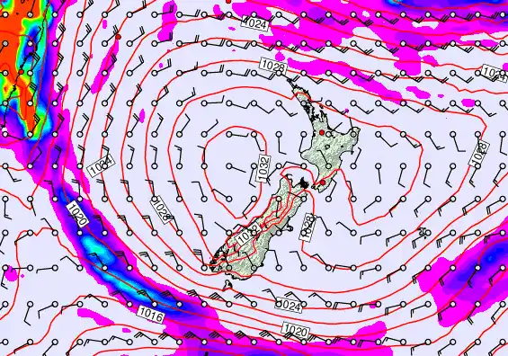 New Zealand forecast chart for Wednesday, May 20th, 2026 at 6:00 AM