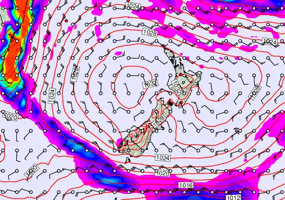 New Zealand forecast chart for Wednesday, May 20th, 2026 at 12:00 PM