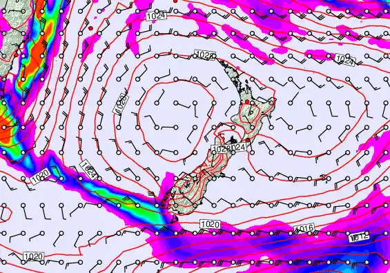 New Zealand forecast chart for Wednesday, May 20th, 2026 at 6:00 PM
