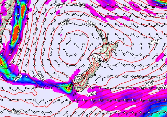 New Zealand forecast chart for Thursday, May 21st, 2026 at 12:00 AM