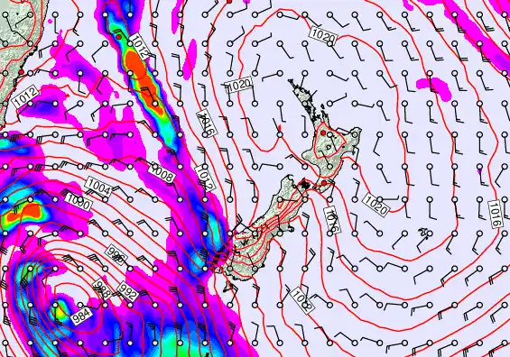 New Zealand forecast chart for Friday, May 22nd, 2026 at 6:00 PM