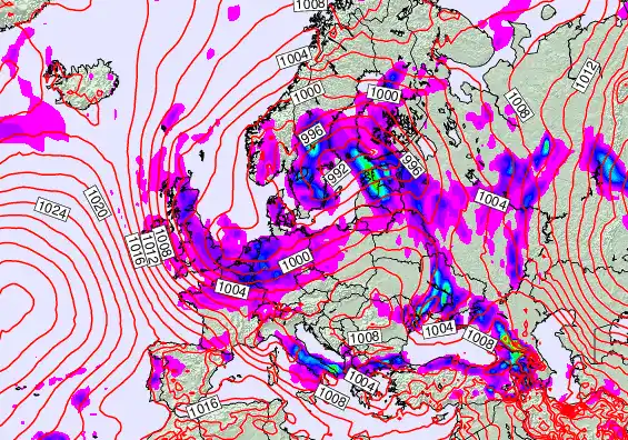 Europe forecast chart for Wednesday, May 13th, 2026 at 6:00 PM