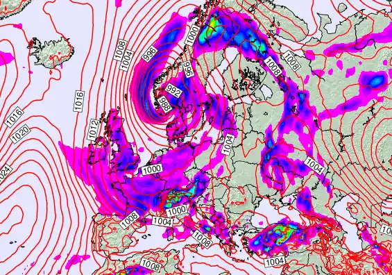 Europe forecast chart for Thursday, May 14th, 2026 at 6:00 PM