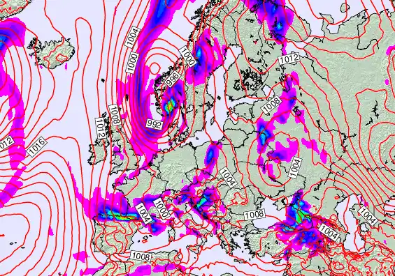 Europe forecast chart for Friday, May 15th, 2026 at 6:00 AM