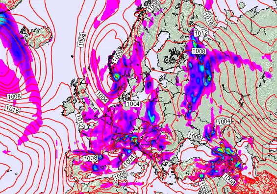 Europe forecast chart for Friday, May 15th, 2026 at 6:00 PM