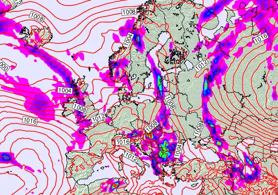 Europe forecast chart for Sunday, May 17th, 2026 at 12:00 AM