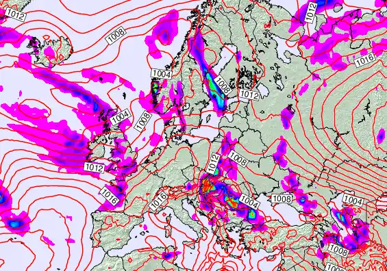 Europe forecast chart for Sunday, May 17th, 2026 at 6:00 AM