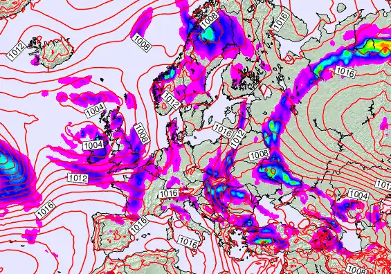 Europe forecast chart for Sunday, May 17th, 2026 at 6:00 PM