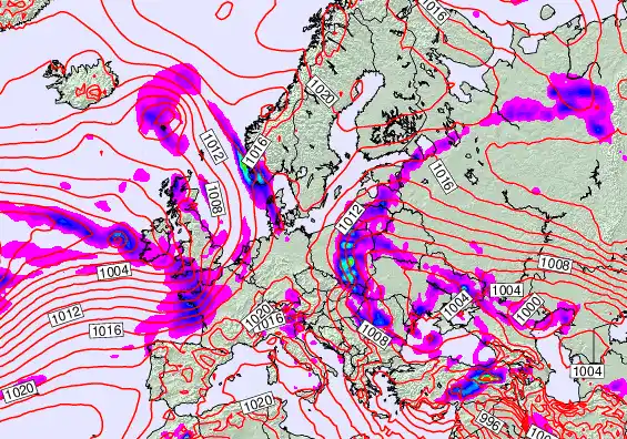 Europe forecast chart for Tuesday, May 19th, 2026 at 12:00 AM
