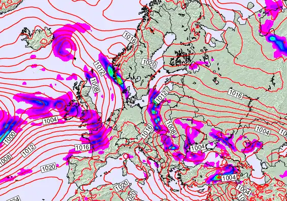 Europe forecast chart for Tuesday, May 19th, 2026 at 6:00 AM