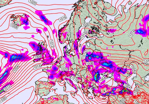 Europe forecast chart for Tuesday, May 19th, 2026 at 6:00 PM