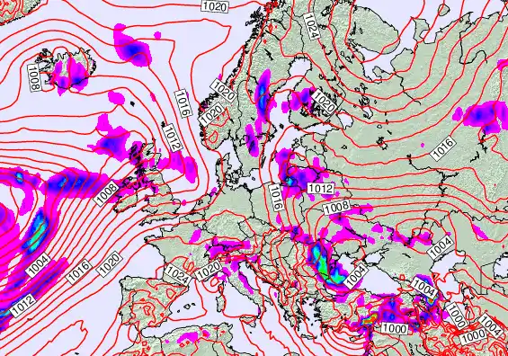 Europe forecast chart for Wednesday, May 20th, 2026 at 12:00 AM