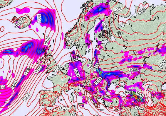 Europe forecast chart for Wednesday, May 20th, 2026 at 6:00 PM