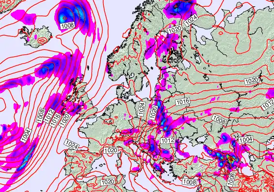 Europe forecast chart for Thursday, May 21st, 2026 at 12:00 AM