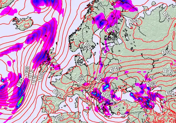 Europe forecast chart for Thursday, May 21st, 2026 at 6:00 AM
