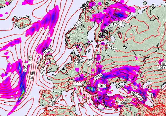 Europe forecast chart for Thursday, May 21st, 2026 at 12:00 PM