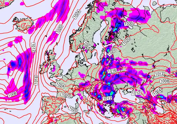 Europe forecast chart for Thursday, May 21st, 2026 at 6:00 PM