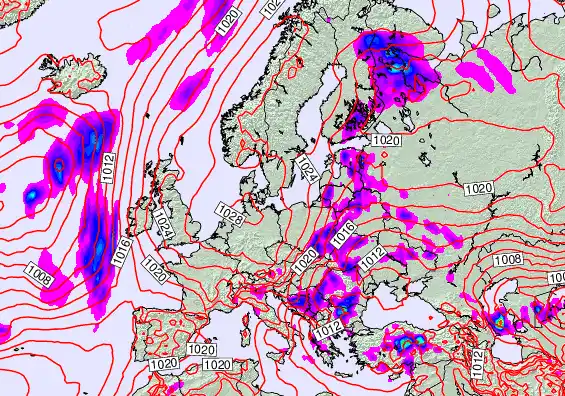 Europe forecast chart for Friday, May 22nd, 2026 at 12:00 AM
