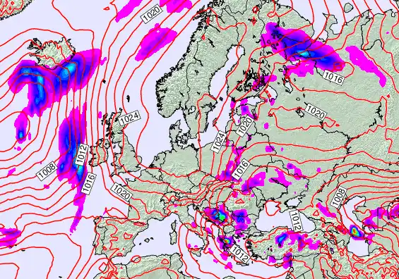 Europe forecast chart for Friday, May 22nd, 2026 at 6:00 AM