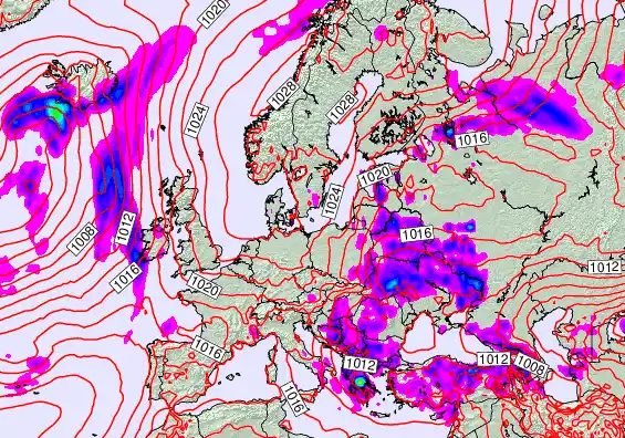 Europe forecast chart for Friday, May 22nd, 2026 at 12:00 PM