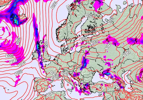 Europe forecast chart for Saturday, May 23rd, 2026 at 6:00 AM