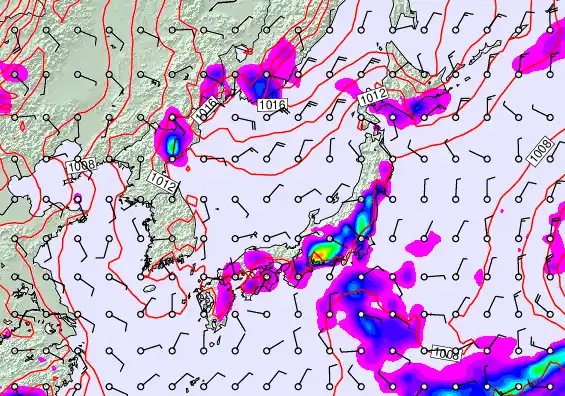 Japan forecast chart for Wednesday, May 13th, 2026 at 12:00 PM