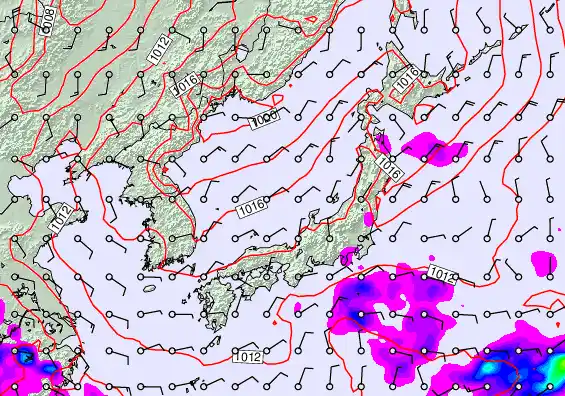 Japan forecast chart for Thursday, May 14th, 2026 at 12:00 AM