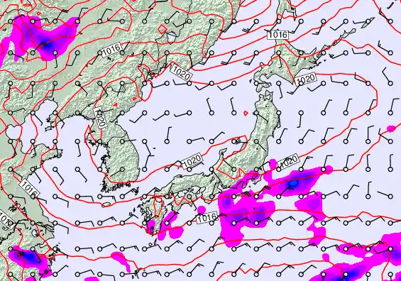 Japan forecast chart for Thursday, May 14th, 2026 at 6:00 PM