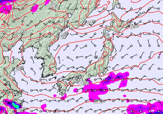 Japan forecast chart for Friday, May 15th, 2026 at 12:00 AM
