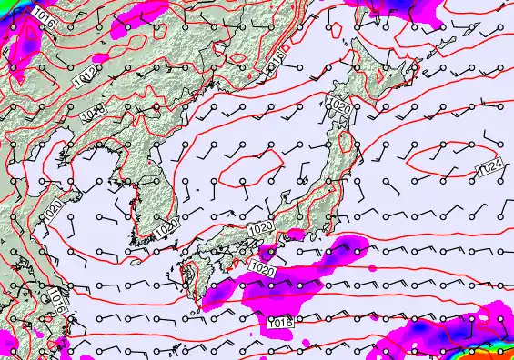 Japan forecast chart for Friday, May 15th, 2026 at 6:00 AM