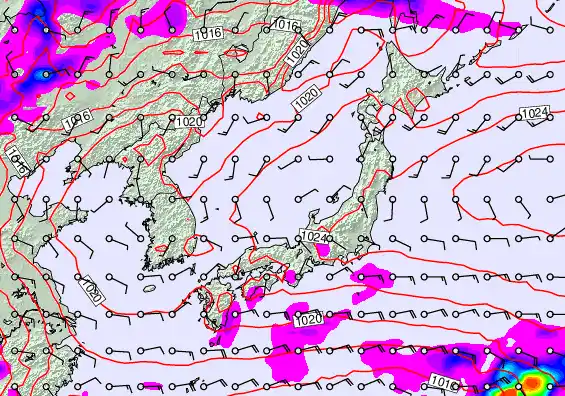 Japan forecast chart for Friday, May 15th, 2026 at 12:00 PM