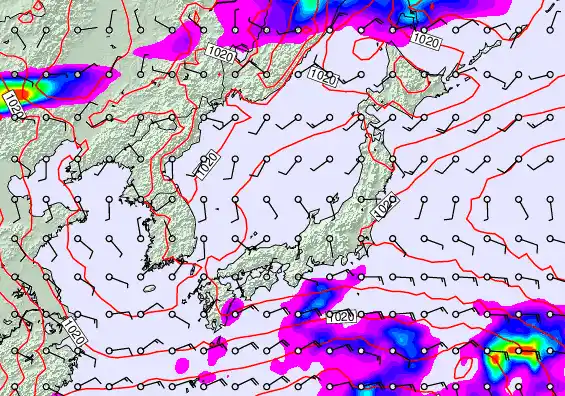 Japan forecast chart for Saturday, May 16th, 2026 at 12:00 AM