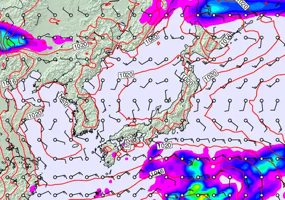Japan forecast chart for Saturday, May 16th, 2026 at 6:00 AM