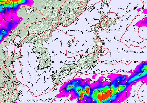 Japan forecast chart for Sunday, May 17th, 2026 at 12:00 AM