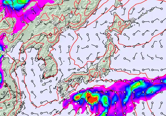 Japan forecast chart for Sunday, May 17th, 2026 at 6:00 AM