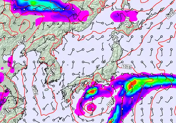 Japan forecast chart for Monday, May 18th, 2026 at 12:00 AM