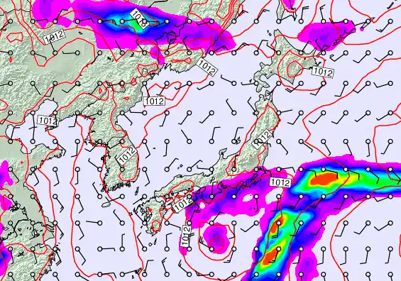 Japan forecast chart for Monday, May 18th, 2026 at 6:00 AM