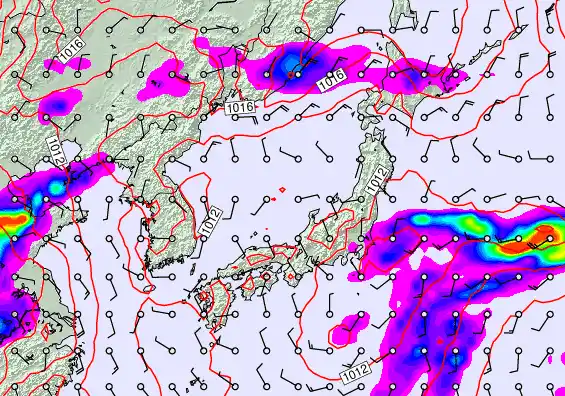 Japan forecast chart for Monday, May 18th, 2026 at 6:00 PM